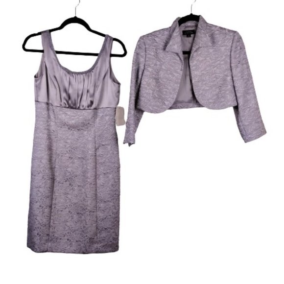 Tahari Dresses & Skirts - NWT Elegant and Sophisticated Tahari asl Tracey Midi Dress 2 PC Silver Size 4